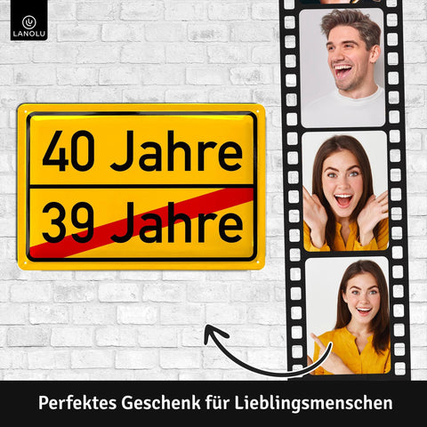 Blechschild 40 Jahre Ortsschild