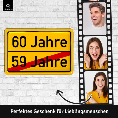 Blechschild 60 Jahre Ortsschild
