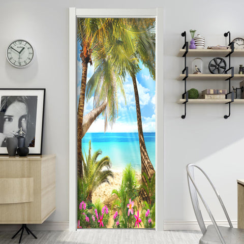 Palmenstrand Tür Tapete