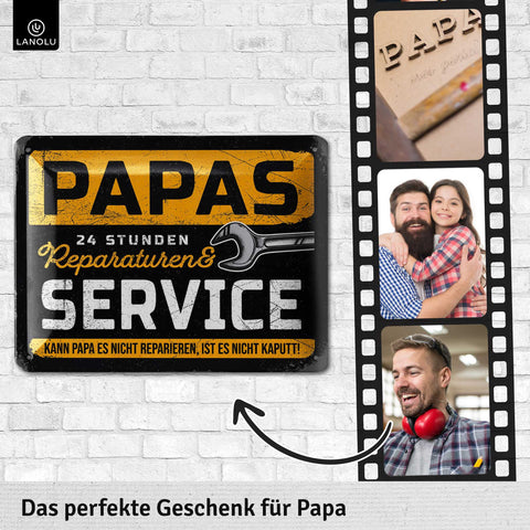 Blechschild Papas Service