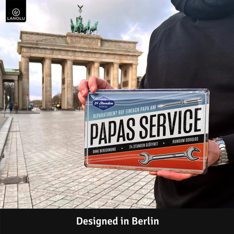 Blechschild Papas Service 24 Stunden