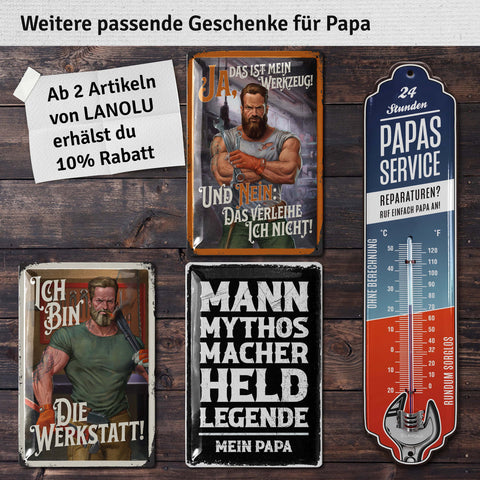Blechschild Papas Werkstatt