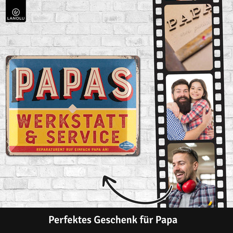 Blechschild Werkstatt & Service Papa