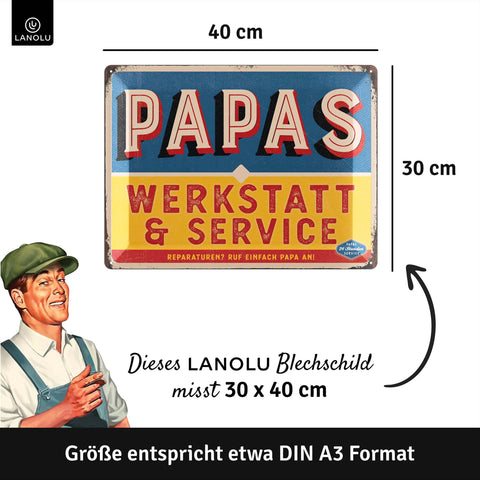 Blechschild Werkstatt & Service Papa