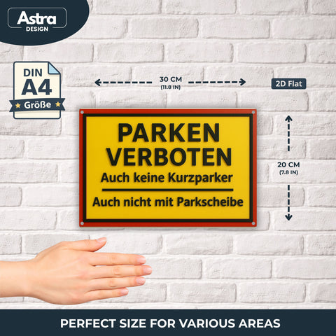 Blechschild 20x30cm – Parken verboten auch keine Kurzparker