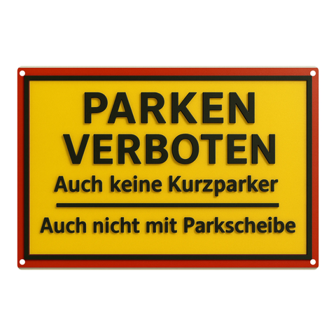 Blechschild Parken verboten