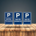Parkplatz Blechschilder Set