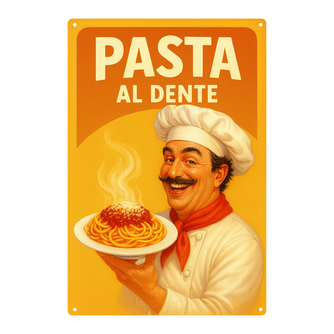 Blechschild Pasta al dente