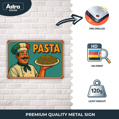 Blechschild 20x30 cm – Pasta Retro Küchenmotiv