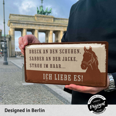 Blechschild Ich liebe es Pferd