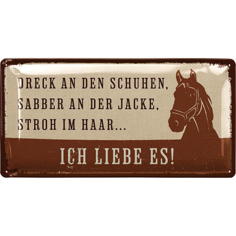 Blechschild Ich liebe es Pferd