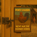 Pforte schließen Hahn Blechschild