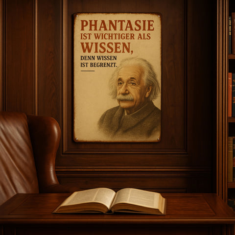 Albert Einstein Phantasie Blechschild - 20x30cm