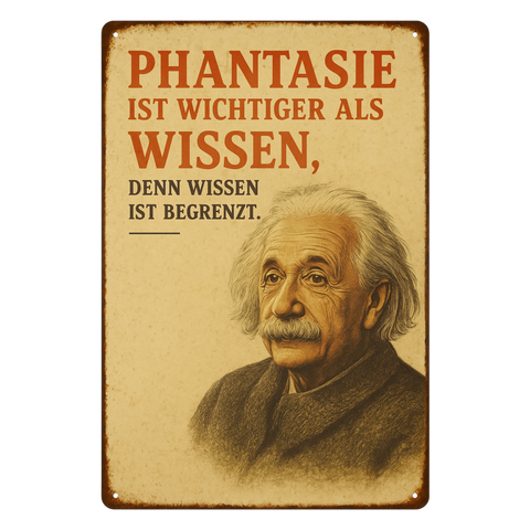 Albert Einstein Phantasie Blechschild 