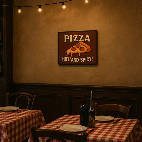 Pizza Hot and Spicy Blechschild