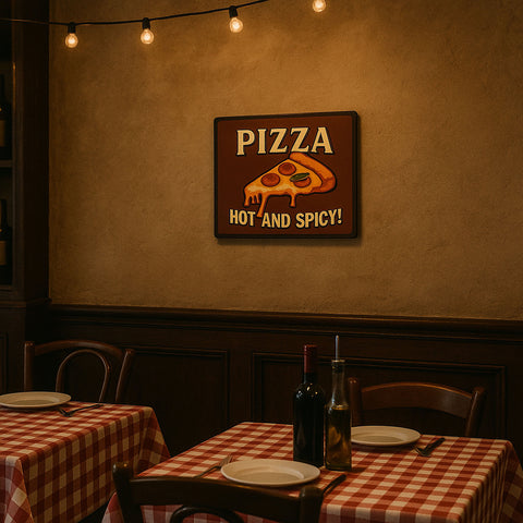 Pizza Blechschild Hot & Spicy - 20x30cm