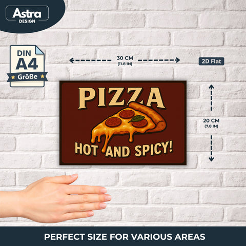 Pizza Blechschild Hot & Spicy - 20x30cm