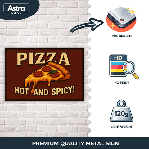 Pizza Blechschild Hot & Spicy - 20x30cm