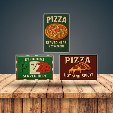 Pizza Blechschilder Set