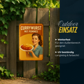 Pommes und Currywurst Blechschild