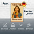 Pommes Frites Blechschild knusprig serviert Blechschild 