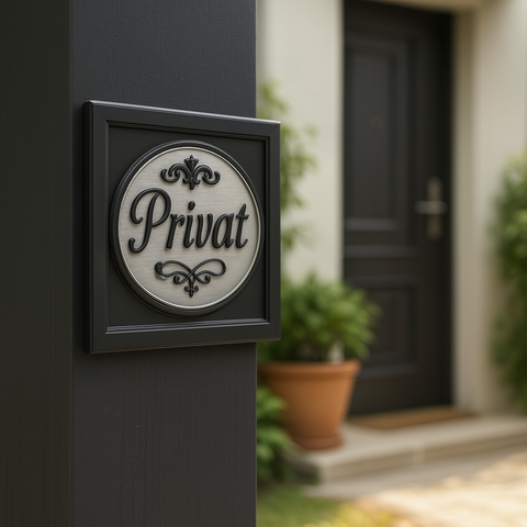 Privat Blechschild für Zuhause