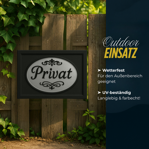 Privat Blechschild für Zuhause
