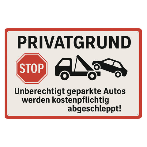 Privatgrund Blechschild 