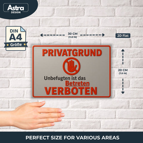 Privatgrund Betreten Verboten Blechschild - 20x30cm