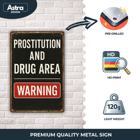 Prostitution and Drug Area - 20x30cm