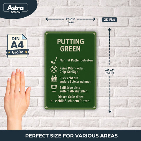 Putting Green Regeln Blechschild - 20x30cm