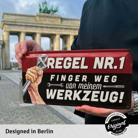 Blechschild Finger weg vom Werkzeug