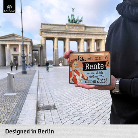 Blechschild Rente Frau