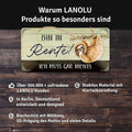 Blechschild Bin in Rente Faultier