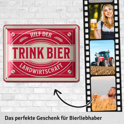 Blechschild Hilf der Landwirtschaft