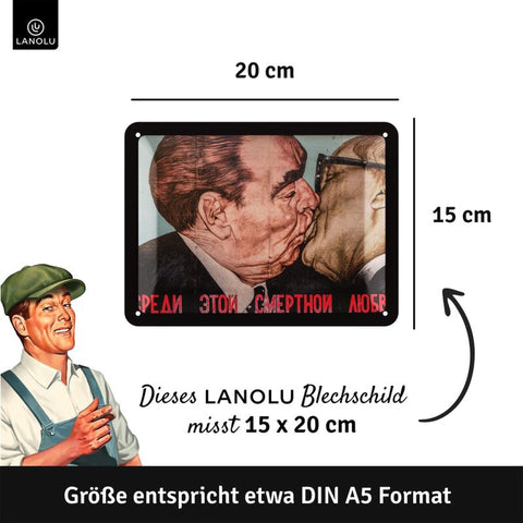 Blechschild Bruderkuss