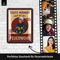 Blechschild Echte Männer Feuerwehr
