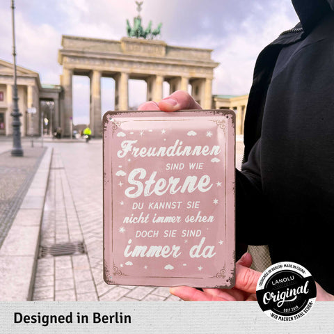 Blechschild Freundinnen sind wie Steine