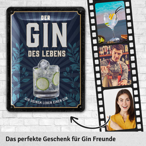 Blechschild Gin des Lebens