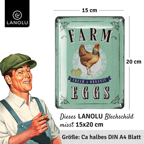 Blechschild Farm eggs