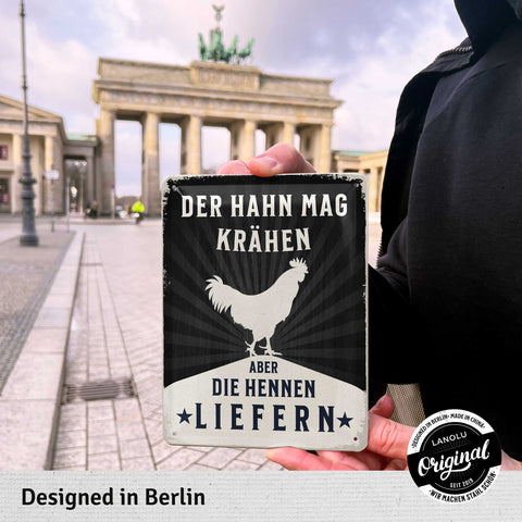 Blechschild Hennen liefern