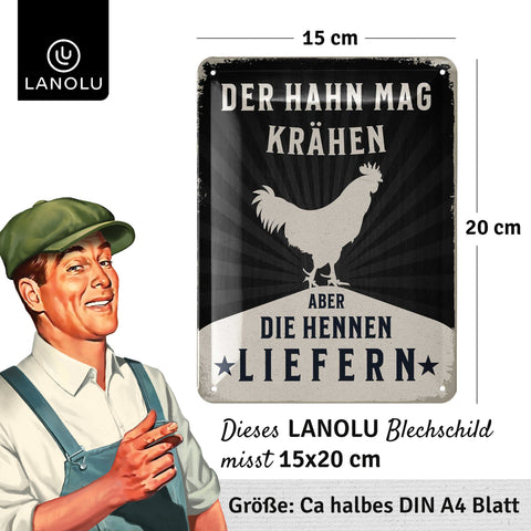 Blechschild Hennen liefern
