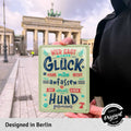 Blechschild Hunde streicheln grün 