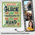 Blechschild Hunde streicheln grün 