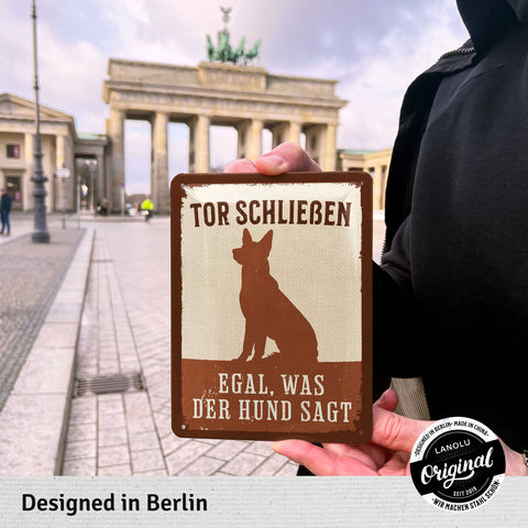 Blechschild Tor schließen Hund