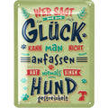 Blechschild Hunde streicheln grün
