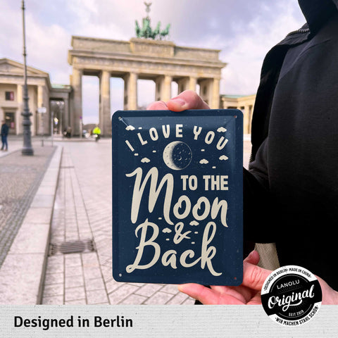 Blechschild  I Love You to The Moon