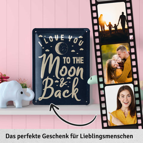 Blechschild  I Love You to The Moon