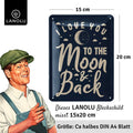 Blechschild  I Love You to The Moon