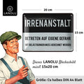 Blechschild Irrenanstalt